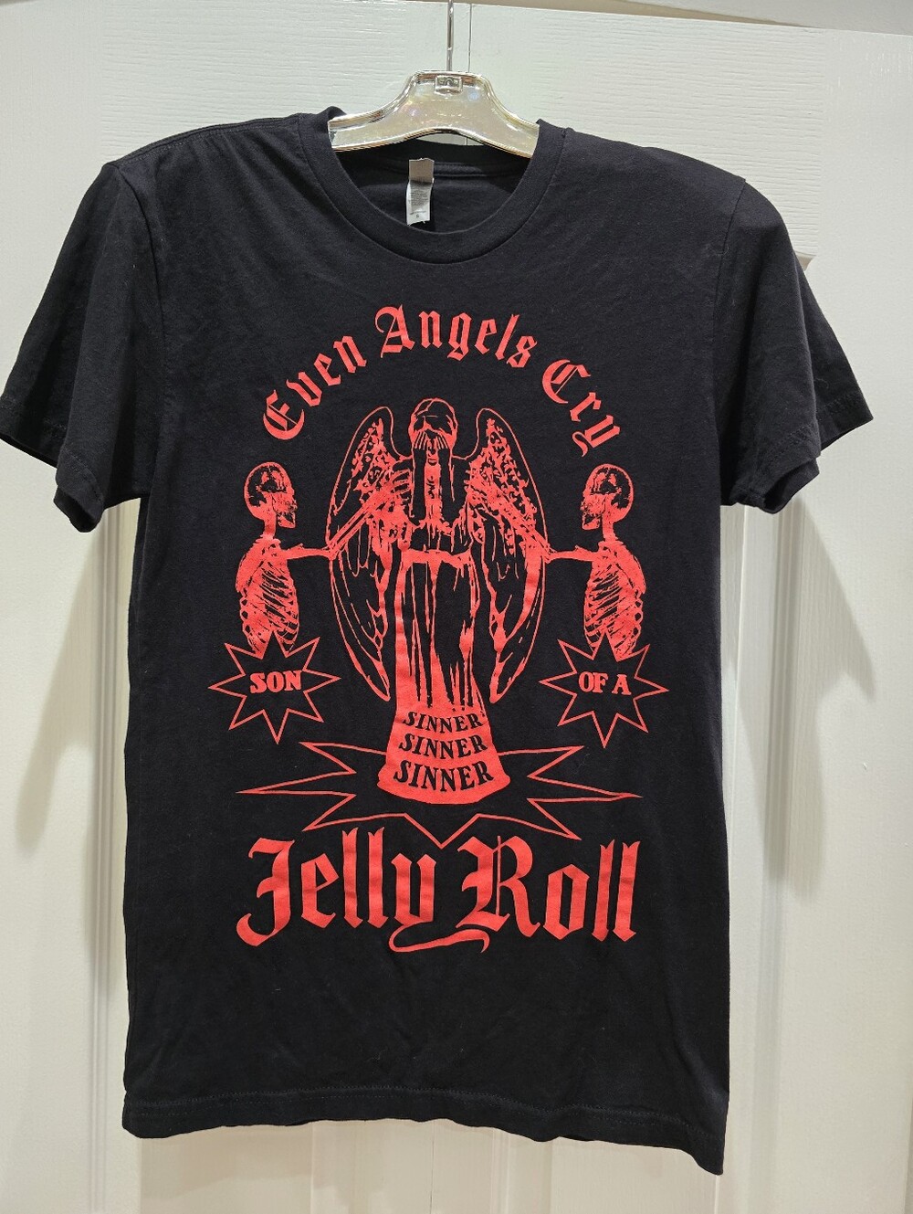 Jelly Roll Shirt Small Black Even Angels Cry Son of a Sinner Concert Tshirt